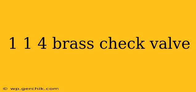1 1 4 brass check valve