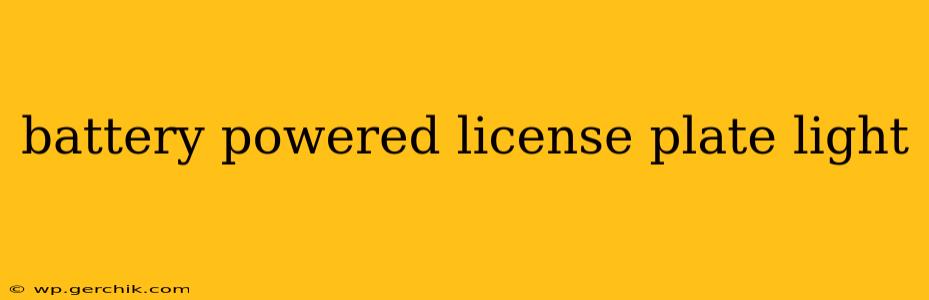 battery powered license plate light