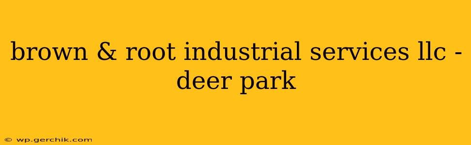 brown & root industrial services llc - deer park