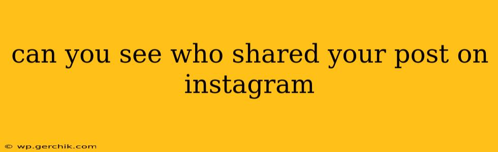 can you see who shared your post on instagram
