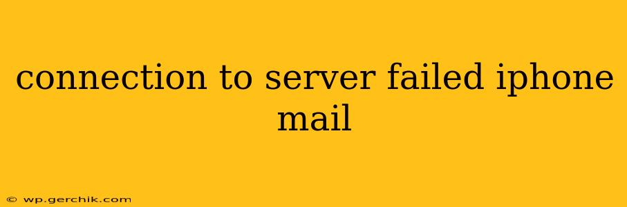 connection to server failed iphone mail