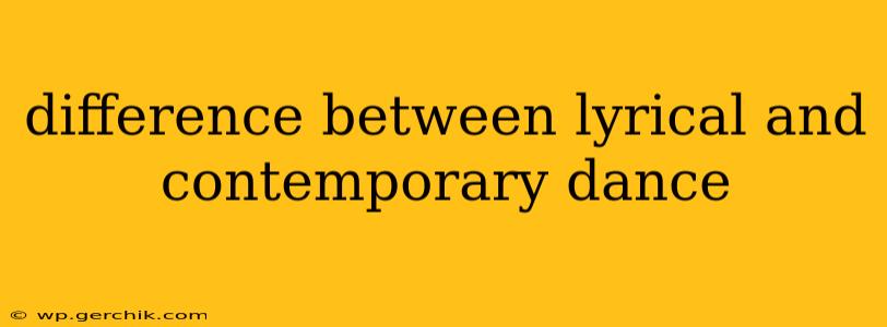difference between lyrical and contemporary dance