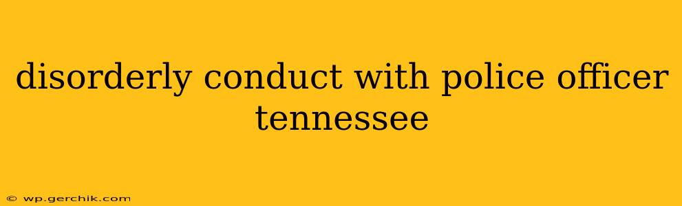 disorderly conduct with police officer tennessee
