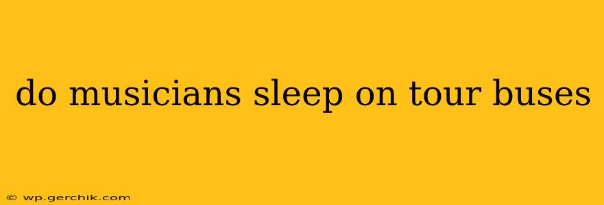 do musicians sleep on tour buses