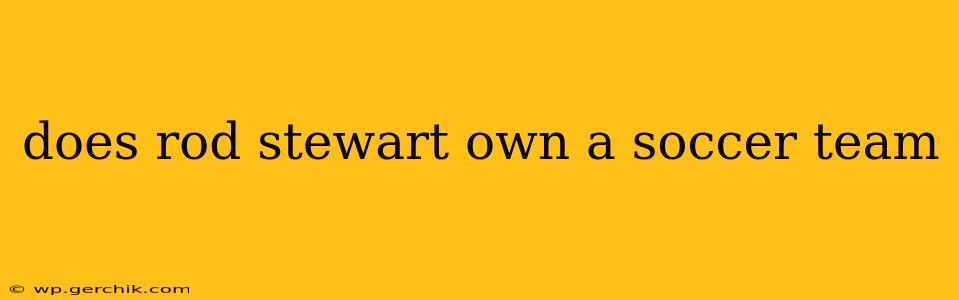 does rod stewart own a soccer team