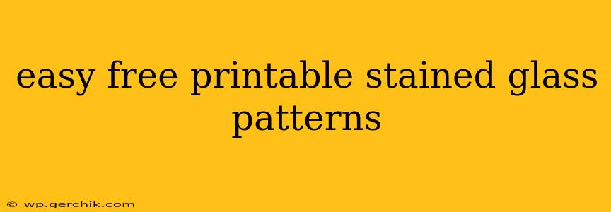 easy free printable stained glass patterns