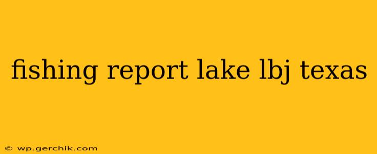 fishing report lake lbj texas