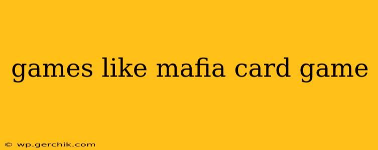 games like mafia card game
