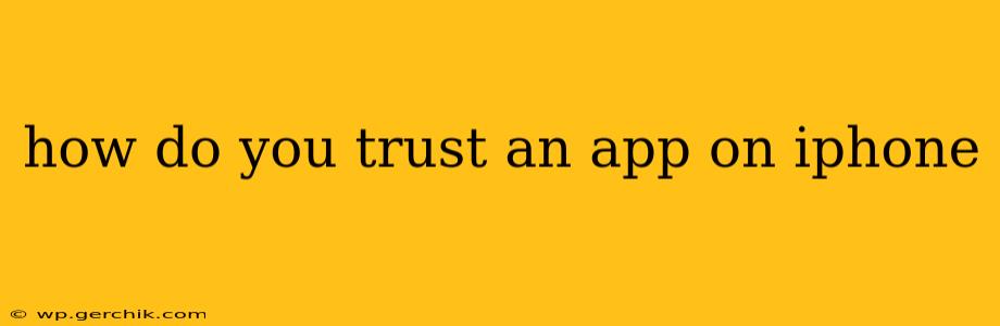 how do you trust an app on iphone