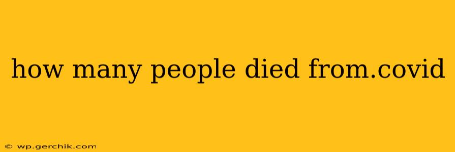 how many people died from.covid