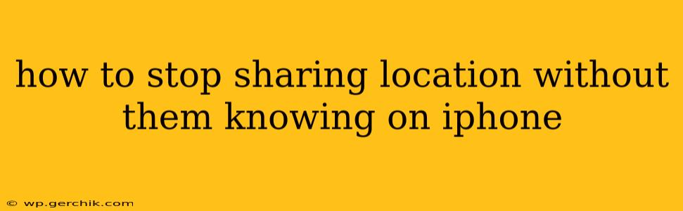 how to stop sharing location without them knowing on iphone