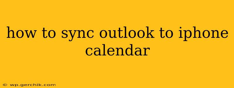 how to sync outlook to iphone calendar
