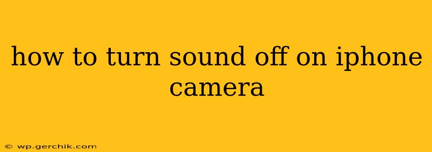 how to turn sound off on iphone camera