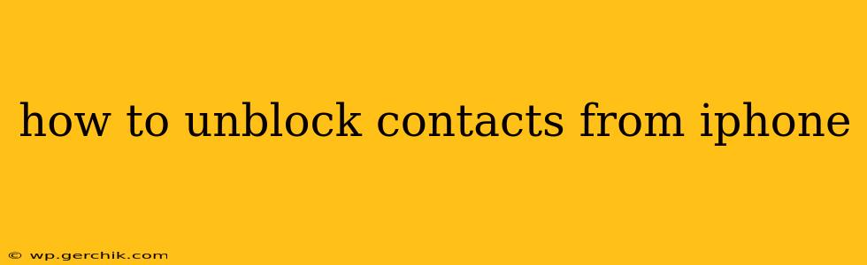 how to unblock contacts from iphone
