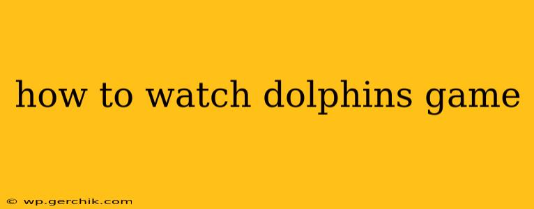 how to watch dolphins game