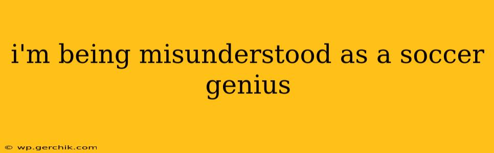 i'm being misunderstood as a soccer genius