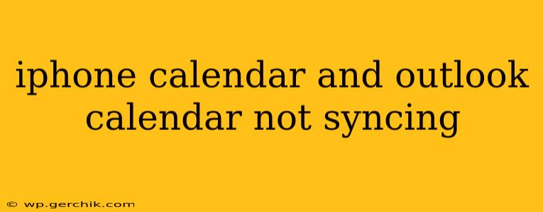 iphone calendar and outlook calendar not syncing