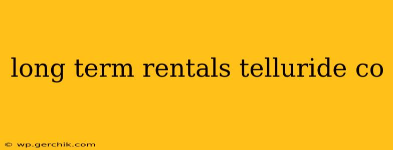long term rentals telluride co