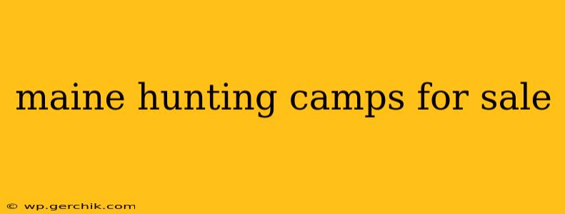 maine hunting camps for sale