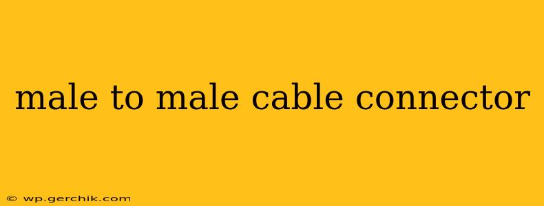 male to male cable connector