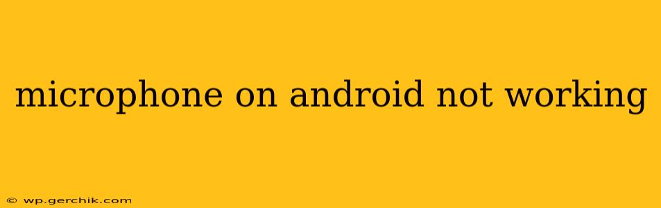microphone on android not working