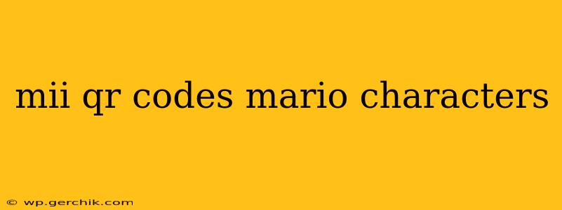 mii qr codes mario characters