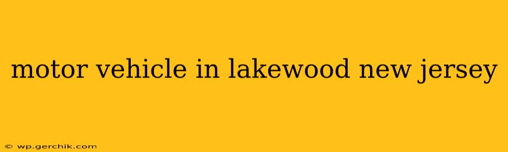 motor vehicle in lakewood new jersey