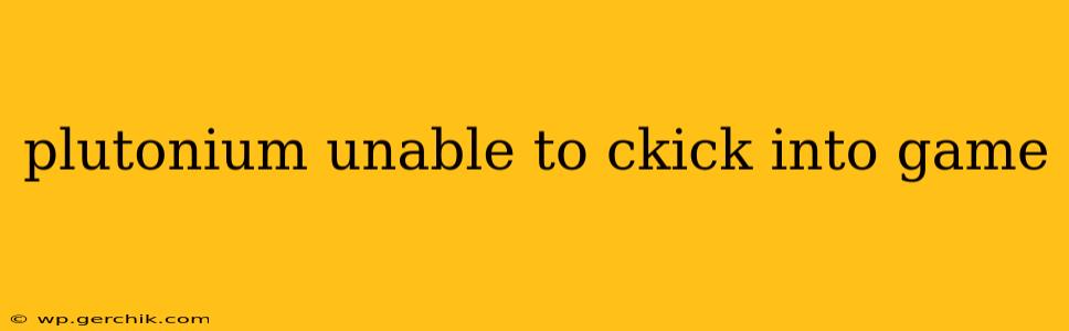 plutonium unable to ckick into game