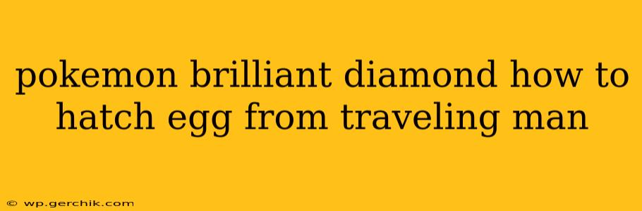 pokemon brilliant diamond how to hatch egg from traveling man