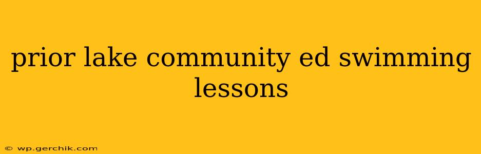 prior lake community ed swimming lessons
