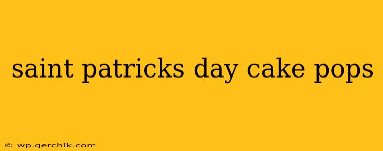 saint patricks day cake pops