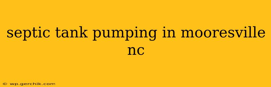septic tank pumping in mooresville nc
