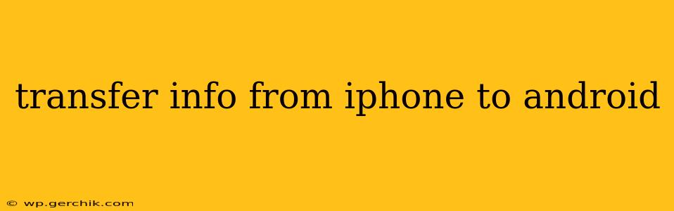 transfer info from iphone to android