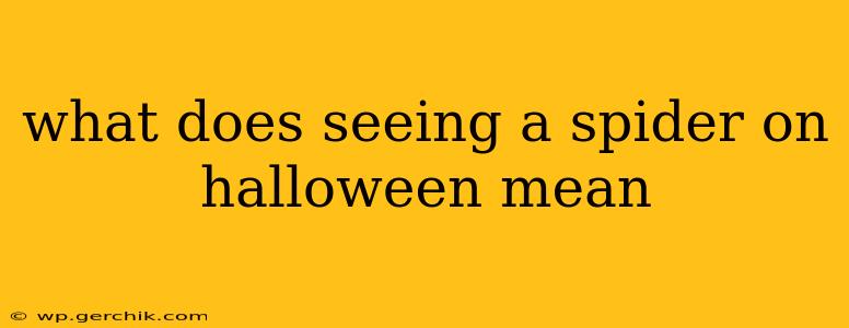 what does seeing a spider on halloween mean